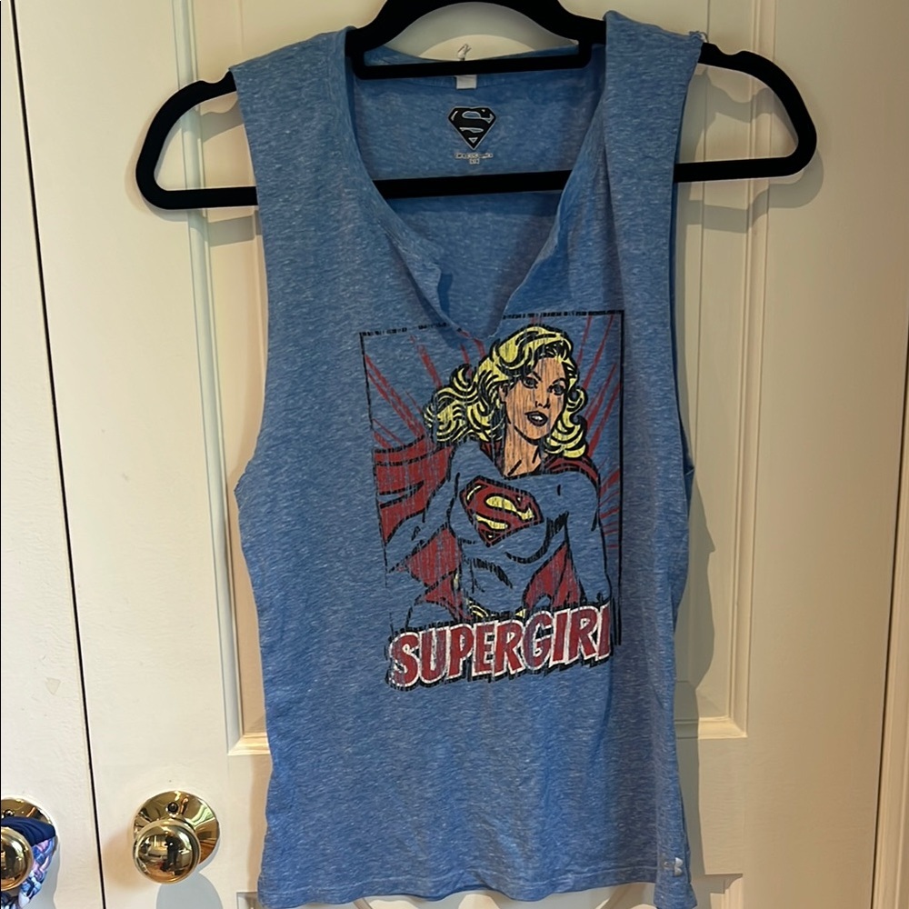 Under Armor Supergirl Blue Tank Top